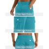 imageMAGCOMSEN Mens Workout Gym Shorts Quick Dry 34 Capri Pants Zipper Pockets Hiking Athletic Running ShortsLake Blue