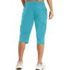 imageMAGCOMSEN Mens Workout Gym Shorts Quick Dry 34 Capri Pants Zipper Pockets Hiking Athletic Running ShortsLake Blue