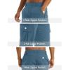 imageMAGCOMSEN Mens Workout Gym Shorts Quick Dry 34 Capri Pants Zipper Pockets Hiking Athletic Running ShortsLight Blue