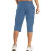 imageMAGCOMSEN Mens Workout Gym Shorts Quick Dry 34 Capri Pants Zipper Pockets Hiking Athletic Running ShortsLight Blue