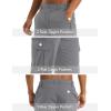 imageMAGCOMSEN Mens Workout Gym Shorts Quick Dry 34 Capri Pants Zipper Pockets Hiking Athletic Running ShortsLight Grey