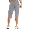 imageMAGCOMSEN Mens Workout Gym Shorts Quick Dry 34 Capri Pants Zipper Pockets Hiking Athletic Running ShortsLight Grey