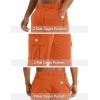 imageMAGCOMSEN Mens Workout Gym Shorts Quick Dry 34 Capri Pants Zipper Pockets Hiking Athletic Running ShortsOrange