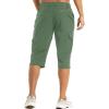 imageMAGCOMSEN Mens Workout Gym Shorts Quick Dry 34 Capri Pants Zipper Pockets Hiking Athletic Running ShortsPea Green