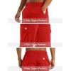 imageMAGCOMSEN Mens Workout Gym Shorts Quick Dry 34 Capri Pants Zipper Pockets Hiking Athletic Running ShortsRed