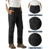 imageMAGCOMSEN Snow Pants Men Waterproof with Zipper Bottom Winter Softshell Ski Pants Fleece Lined Hiking Snowboard PantsBlack