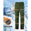 imageMAGCOMSEN Snow Pants Men Waterproof with Zipper Bottom Winter Softshell Ski Pants Fleece Lined Hiking Snowboard PantsGreen