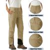 imageMAGCOMSEN Snow Pants Men Waterproof with Zipper Bottom Winter Softshell Ski Pants Fleece Lined Hiking Snowboard PantsKhaki