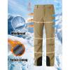 imageMAGCOMSEN Snow Pants Men Waterproof with Zipper Bottom Winter Softshell Ski Pants Fleece Lined Hiking Snowboard PantsKhaki