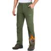 imageMAGCOMSEN Mens Hiking Pants Fleece Lined Winter Snow Water Resistant Pants Soft Shell Outdoor Working Pants with 5 PocketsArmy Green