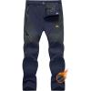 imageMAGCOMSEN Mens Winter Pants Snow Pants Fleece Lined Water Resistant 4 Zip Pockets Skiing PantsNavy