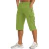 imageMAGCOMSEN Mens Workout Gym Shorts Quick Dry 34 Capri Pants Zipper Pockets Hiking Athletic Running ShortsFriut Green