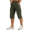 imageMAGCOMSEN Mens Workout Gym Shorts Quick Dry 34 Capri Pants Zipper Pockets Hiking Athletic Running ShortsGreen