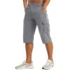 imageMAGCOMSEN Mens Workout Gym Shorts Quick Dry 34 Capri Pants Zipper Pockets Hiking Athletic Running ShortsLight Grey