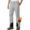 imageMAGCOMSEN Snow Pants Men Waterproof with Zipper Bottom Winter Softshell Ski Pants Fleece Lined Hiking Snowboard PantsLight Grey