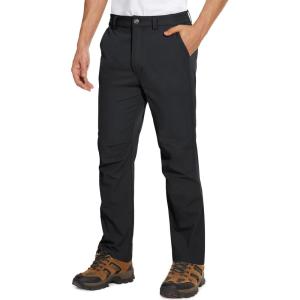 imageMAGCOMSEN Mens Golf Pants Stretch Fast Dry Lightweight Casual Hiking Pants with 3 PocketsBlack