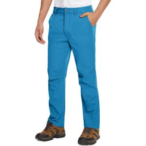 imageMAGCOMSEN Mens Golf Pants Stretch Fast Dry Lightweight Casual Hiking Pants with 3 PocketsLake Blue
