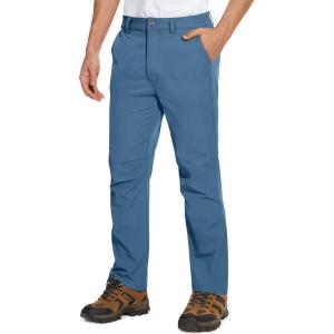 imageMAGCOMSEN Mens Golf Pants Stretch Fast Dry Lightweight Casual Hiking Pants with 3 PocketsLight Blue