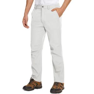 imageMAGCOMSEN Mens Golf Pants Stretch Fast Dry Lightweight Casual Hiking Pants with 3 PocketsWhite