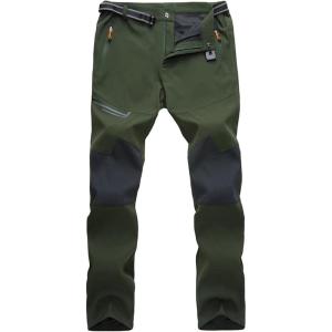 imageMAGCOMSEN Mens Hiking Pants QuickDry Water Resistant Reinforced Knee 4 Zip Pockets Outdoor Work PantsGreen