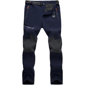 imageMAGCOMSEN Mens Hiking Pants QuickDry Water Resistant Reinforced Knee 4 Zip Pockets Outdoor Work PantsNavy