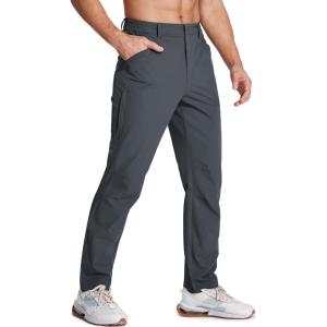 imageMAGCOMSEN Mens Hiking Pants Water Resistant Quick Dry Golf Pants Ripstop Lightweight Casual Work Pants 4 PocketsDarkgrey