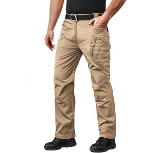 imageMAGCOMSEN Mens Tactical Pants with 9 Pockets RipStop Lightweight Work Hiking PantsKhaki