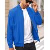imageMAGCOMSEN Mens Bomber Jacket Lightweight Casual Windbreaker Spring Fall Zip Up Coat with 5 PocketBlue Green