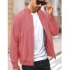 imageMAGCOMSEN Mens Bomber Jacket Lightweight Casual Windbreaker Spring Fall Zip Up Coat with 5 PocketGrey Pink