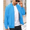 imageMAGCOMSEN Mens Bomber Jacket Lightweight Casual Windbreaker Spring Fall Zip Up Coat with 5 PocketIce Blue