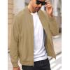 imageMAGCOMSEN Mens Bomber Jacket Lightweight Casual Windbreaker Spring Fall Zip Up Coat with 5 PocketKhaki