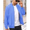 imageMAGCOMSEN Mens Bomber Jacket Lightweight Casual Windbreaker Spring Fall Zip Up Coat with 5 PocketLight Blue