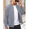 imageMAGCOMSEN Mens Bomber Jacket Lightweight Casual Windbreaker Spring Fall Zip Up Coat with 5 PocketLight Grey