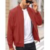 imageMAGCOMSEN Mens Bomber Jacket Lightweight Casual Windbreaker Spring Fall Zip Up Coat with 5 PocketOrange Red