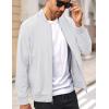 imageMAGCOMSEN Mens Bomber Jacket Lightweight Casual Windbreaker Spring Fall Zip Up Coat with 5 PocketWhite