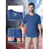 imageMAGCOMSEN Mens Short Sleeve UPF 50 TShirt Quick Dry Rash Guard Athletic Running Swim Top Tee Performance Water ShirtsBlue Grey