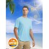 imageMAGCOMSEN Mens Short Sleeve UPF 50 TShirt Quick Dry Rash Guard Athletic Running Swim Top Tee Performance Water ShirtsLake Blue