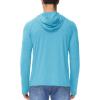 imageMAGCOMSEN Mens UPF 50 Sun Protection Hoodie Shirts Fishing Lightweight Long Sleeve T Shirts Athletic Runing SwimWater Blue