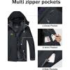 imageMAGCOMSEN Mens Winter Coats Water Resistant Ski Snow Jacket Warm Fleece Jacket Parka Raincoats With MultiPocketsBlack Grey