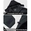 imageMAGCOMSEN Mens Winter Coats Water Resistant Ski Snow Jacket Warm Fleece Jacket Parka Raincoats With MultiPocketsBlack Grey