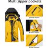 imageMAGCOMSEN Mens Winter Coats Water Resistant Ski Snow Jacket Warm Fleece Jacket Parka Raincoats With MultiPocketsGrey Yellow