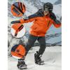 imageMAGCOMSEN Mens Winter Coats Water Resistant Ski Snow Jacket Warm Fleece Jacket Parka Raincoats With MultiPocketsOrange Grey