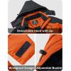 imageMAGCOMSEN Mens Winter Coats Water Resistant Ski Snow Jacket Warm Fleece Jacket Parka Raincoats With MultiPocketsOrange Grey