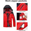 imageMAGCOMSEN Mens Winter Coats Water Resistant Ski Snow Jacket Warm Fleece Jacket Parka Raincoats With MultiPocketsRed
