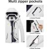 imageMAGCOMSEN Mens Winter Coats Water Resistant Ski Snow Jacket Warm Fleece Jacket Parka Raincoats With MultiPocketsWhite