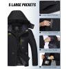 imageMAGCOMSEN Mens Winter Coats Water Resistant Snow Ski Jacket Fleece Lined Parka 5 PocketsBlack