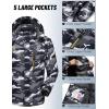 imageMAGCOMSEN Mens Winter Coats Water Resistant Snow Ski Jacket Fleece Lined Parka 5 PocketsBlack Camouflage