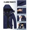 imageMAGCOMSEN Mens Winter Coats Water Resistant Snow Ski Jacket Fleece Lined Parka 5 PocketsDark Blue