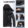 imageMAGCOMSEN Mens Winter Coats Water Resistant Snow Ski Jacket Fleece Lined Parka 5 PocketsDark Grey