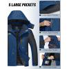 imageMAGCOMSEN Mens Winter Coats Water Resistant Snow Ski Jacket Fleece Lined Parka 5 PocketsDenim Blue